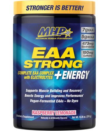 MuscleMeds Maximum Human Performance EAA Strong Energy EAA Supplement All 9 EAAs BCAAs Electrolytes Coconut Water Pre-Workout Enhances Muscle Building 30 Serves - 10.26 Oz