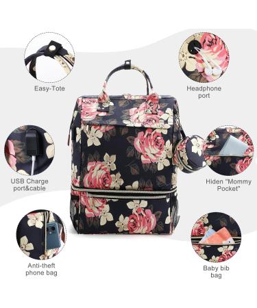 Luckits 2 Layer Waterproof Diaper Bag with Insulated Pockets - Multi-Function Baby Bag with USB Port & Stroller Strap - Buy Online on GoSupps.com