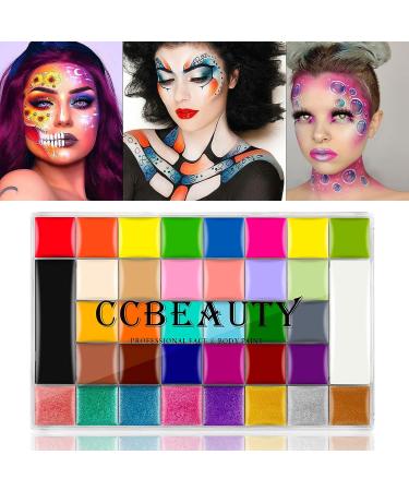 CCbeauty Professional Face Painting Kit 36 Colors + Avocado Cleansing Towel - Halloween Makeup & Cosplay Palette | Sfx Special Effects Makeup Kit - Buy Online on GoSupps.com