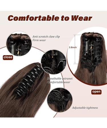 Dcbaboo Ponytail Extension Curly 18inch Claw Clip in Ponytail Hair Extensions Long Wavy Synthetic Pony tails Natural Wave One Piece Hairpiece Fake Ponytail for Women Ash Brown 18 inch 140g Ash Brown - Buy Online on GoSupps.com