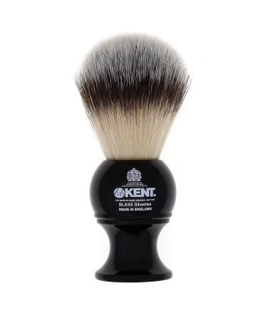 Kent BLK4S Shaving Brush with Ultra-Soft Silvertext Synthetic Bristles and Black Resin Handle to use with Shave Cream or Soap for a Perfect Lather. Luxury Shaving Since 1777, Made in England