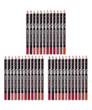 KALLORY Black Lipstick Black Colored Pencils 36 pcs and Liners Pen Shaping Matte Lipstick Makeup Women Liner for Lip Girls Pencil Colors Matte Eyeliner Black Pencils 1 count (Pack of 1) As Shownx3pcs