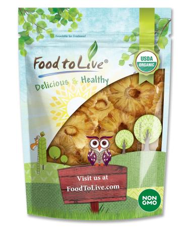 Organic Dried Pineapple Rings, 1 Pound - Non-GMO, Flavorful Chewy Fruit Snack, Vegan, Unsulfured, No Sugar Added, Bulk, Great Addition to Desserts, Cakes, and Pies, No Sulphites, Unsweetened 1 Pound (Pack of 1) - Buy Online on GoSupps.com