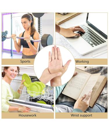 6 Piece Thumb Spica Splint Gel Wrist Support Brace Set | Waterproof Magnetic Thumb Braces for Women and Men | Elastic Wrist Sleeves for Typing, Yoga, and Swimming - Beige - Buy Online on GoSupps.com