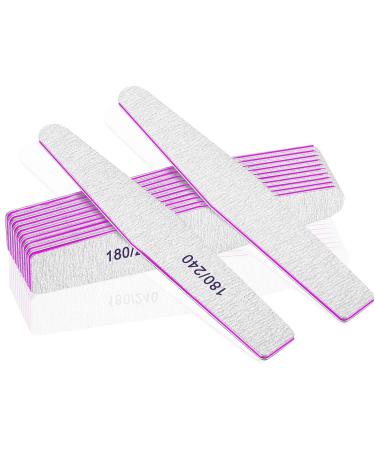 Professional Nail Files, Emery Board Nail File for Natural Nails 100/180/240 Grit Nail Files for Acrylic Nails 12pcs Fine Grit Nail File Manicure Tools Coarse Fingernail Files (180/240 Grit)