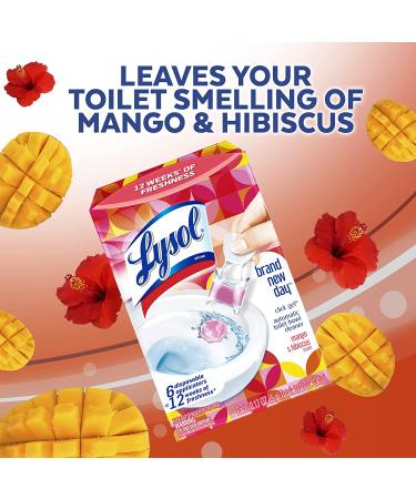 Lysol Click Gel Automatic Toilet Bowl Cleaner - Mango & Hibiscus - 6 Pack - Buy Online on GoSupps.com