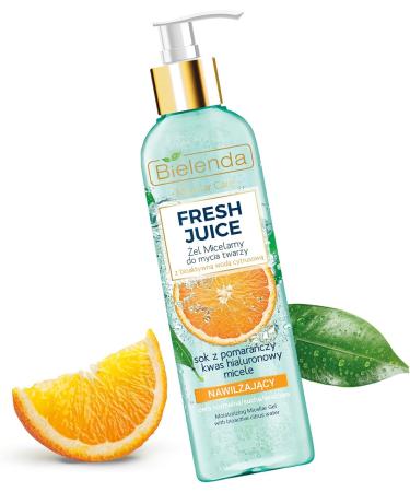 Bielenda Fresh Juice - For Daily Washing The Face Extremely Effective Active Ingredients And Cleansing Substances-Moisturizing Micellar Gel With Bioactive Citrus Water Orange Juice - 190 g - Buy Online on GoSupps.com