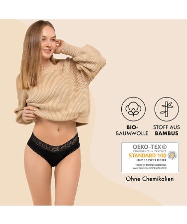 3th Periods Underwear Set | Organic Cotton Menstrual Underwear | Leak-Proof & Washable | Hygienic Black 3-Pack (L) - Zenaphyr - Buy Online on GoSupps.com