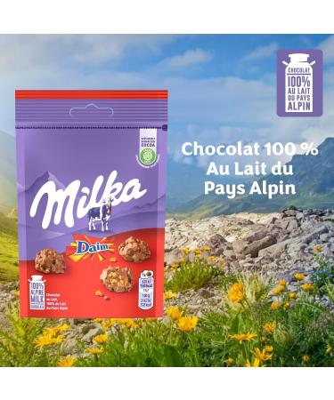 Milka DAIM - Pack of 4 Sachets of Snax Milka Suede - Cornflakes and Suede Coated with Milka Milk Chocolate - Soft Chocolate Alpine Milk - Pack of 4 x 145 g - Buy Online on GoSupps.com