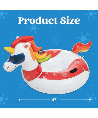 JOYIN 47 Inflatable Snow Tube for Kids and Adults - Heavy-Duty Unicorn Snow Tube for Sledding - Ideal Winter Fun for Family Activities - Buy Online on GoSupps.com