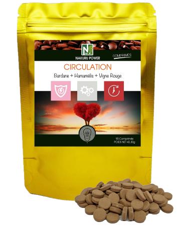 NAKURU | Traffic = Burdock + Witch Hazel + Red Vine | Power Range | Made in France | (90 Tablets of 470mg / Net Weight: 42g)