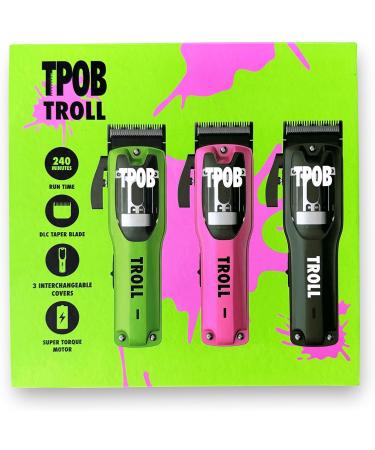 TPOB Troll Professional Barber Clipper - 6800 RPM Torque Motor DLC Taper Blade 3 Color Covers | International Shipping Available - Buy Online on GoSupps.com