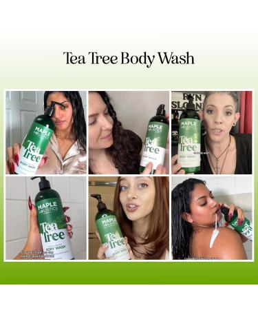Tea Tree Oil Body Wash - Hydrating Shower Gel for Men & Women | Moisturizing Tea Tree Body Soap with Peppermint - 16 Fl Oz - Buy Online on GoSupps.com