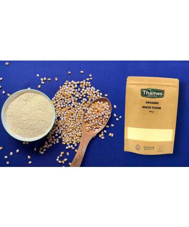 Thames Organic Maize Flour 1kg - 100% Pure & Natural, Non-GMO, Vegan - Perfect for Baking and Cooking - Buy Online on GoSupps.com