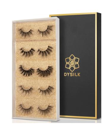 Dysilk eyelashes lashes artificial eyelash -fake lashes false eyelashes 5 pairs 6d false eyelashes extensions sets eyelashes naturally reusable |005- (15mm-18mm) 5 pairs (1-pack) 005