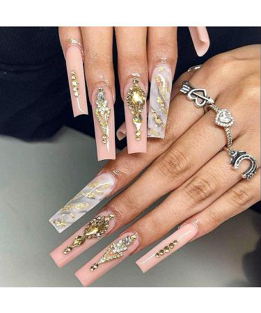 Canvalite 1820Pcs Champagne Rhinestones Nail Gems | 12 Styles 3D Glass Crystals | Nail Rhinestones with Rhinestones Picker & Tweezers | Multi Shape Flatback Face Gems for Nail Art - Buy Online on GoSupps.com