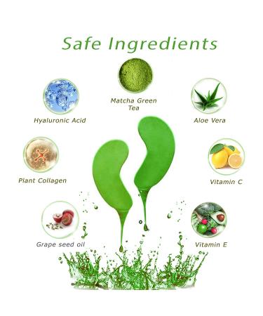 Matcha Green Tea Under Eye Patches - 20 Pairs (40 pcs) for Dark Circles & Puffiness with Lifting Effect by Medbeauty - Buy Online on GoSupps.com