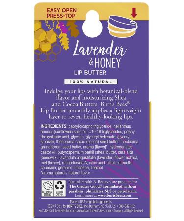Burts Bees Lavender and Honey Lip Butter Unisex Lip Balm 0.4 oz - All-Natural Moisturizing Lip Care - Buy Online on GoSupps.com