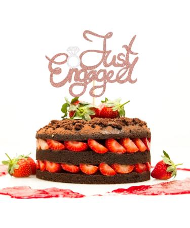 Sotpot 1 Pack Just Engaged Cake Topper Rose Gold Glitter We're Engaged Cake Pick Engagement Party Decorations Bridal Engagement Wedding Cupcake Decoration Party Supplies - Buy Online on GoSupps.com