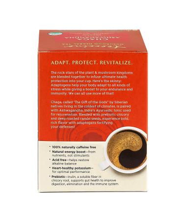 Buy Teeccino Organic Mushroom Herbal Tea - Chaga & Ashwagandha, Caffeine-Free, 10 Bags - Buy Online on GoSupps.com