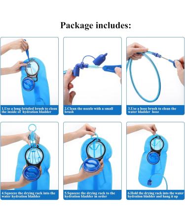 2 Pack Hydration Bladder Cleaning Kit - 10 in 1 Water Bladders Cleaner Set with Flexible Brushes and Drying Frame - Buy Online on GoSupps.com