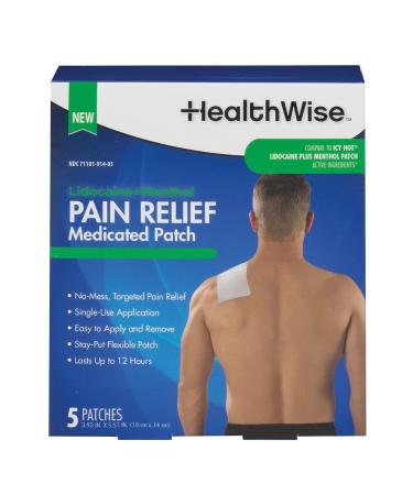 HealthWise Maximum Strength Pain Relief 4% Lidocaine Plus 1% Menthol Pain Relief Patch - Buy Online on GoSupps.com