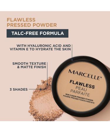 Marcelle Flawless Pressed Powder - Talc-Free Hypoallergenic & Fragrance-Free in Buff Beige | Buy Internationally - Buy Online on GoSupps.com