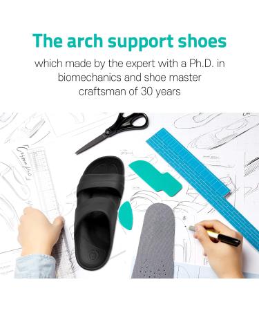 Varofit Arch Support Orthotic Slippers - Relief for Plantar Fasciitis & Flat Feet | Lightweight Sandals for Men & Women - Soft Black - Size 9 - Buy Online on GoSupps.com