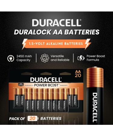 Buy DURACELL Coppertop AA Batteries 20 Pack - Duralock Power Preserve Technology - Long Lasting Energy for All Devices - Buy Online on GoSupps.com