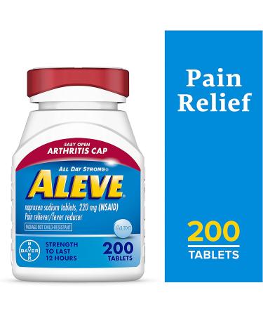 200 Count Aleve Easy Open Arthritis Cap Tablets for Pain Relief - Naproxen Sodium - Buy Online on GoSupps.com