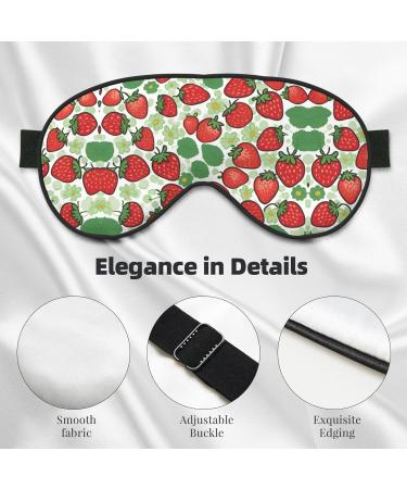 Strawberry Pattern Unisex Sleep Eye Mask - Soft Comfort Shade for Travel Yoga & Shift Work - Black - Buy Online on GoSupps.com