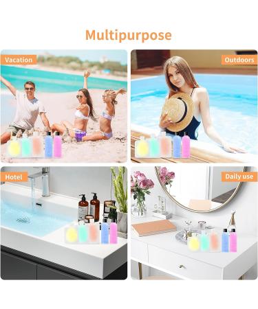 5 Pack 3.4oz Clear Plastic Squeeze Bottles & 3 Refillable Travel Pouches - TSA Approved for Cosmetics - Labels Included - Buy Online on GoSupps.com