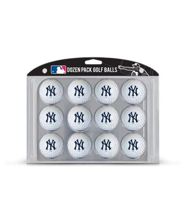 Team Golf MLB Dozen Regulation Size Golf Balls 12 Pack Full Color Durable Team Imprint New York Yankees One Size Multi Team Color