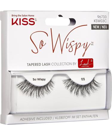 Kiss Lash Couture So Wispy Collection 1 Pair of Volumizing Fake Lashes Style 03 with Tapered Ends and Aloe Infused Lash Glue - Buy Online on GoSupps.com