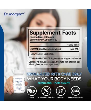 Dr. Morgan Quercetin 500mg Supplement-Bioflavonoid Antioxidant for Immune Support & Cellular Health-Natural Supplement-Made in Canada-60 Capsules - Buy Online on GoSupps.com
