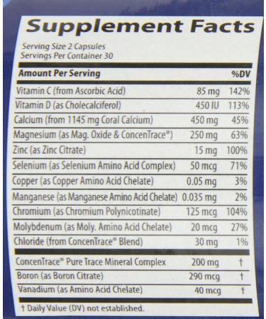 Trace Minerals Research Coral Calcium Vegetarian Caps - 60 Count - Buy Online on GoSupps.com
