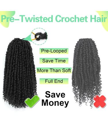10inch Pre-Twisted Short Passion Twist Crochet Hair for Black Women - Pack of 8 - T30 - Buy Online on GoSupps.com