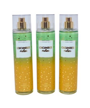 Bath & Body Works Fragrance Mist 3-Pack 8oz Each (Cucumber Melon)