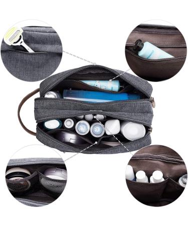 WANDF Small Nylon Dopp Kit Shaving Bag - Lightweight Toiletry Bag for Men and Women (B-Denim Grey) - Buy Online on GoSupps.com