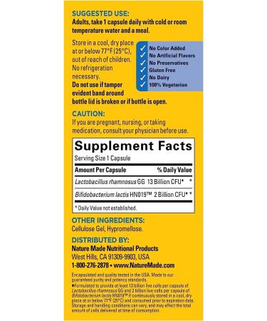 Nature Made Digestive Probiotics Advanced Dual Action - 30 Capsules - Buy Online on GoSupps.com