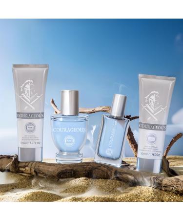Hybrid & Company Courageous 4Pcs Gift Set For Men 20ml-Perfume&50ml-Perfume&50ml-After Shave Balm &50ml-Shower Gel - Buy Online on GoSupps.com