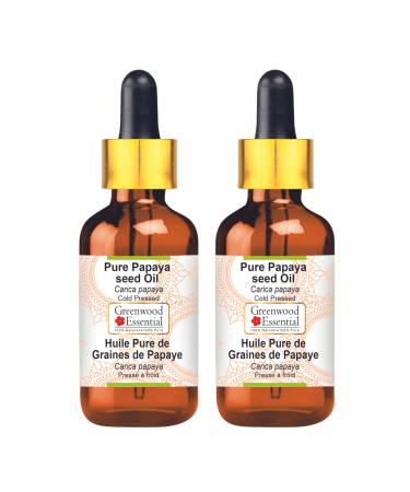 Greenwood essential natural meadow foam seed oil (Limnanthes Alba) with glass dripper natural therapeutic quality cold -pressed (Pack of Two) 100ml x 2 (6.76 oz)