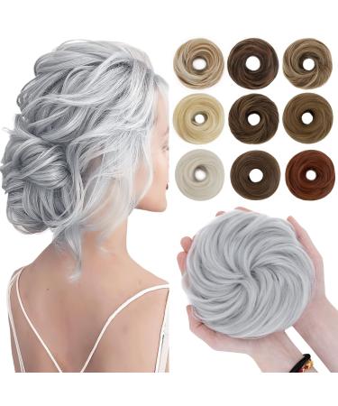 Sego hair part with rubber band Large dutt hair parts hair tie with hair hair extension ponytail braid hair bun for women (55 g) sibergrau - Buy Online on GoSupps.com