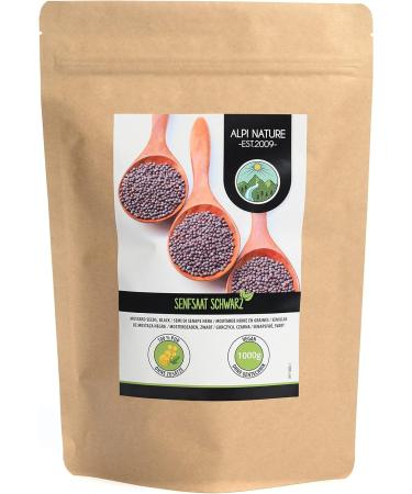 Organic Gently Dried Black and Brown Mustard Seeds - 1kg (2.2lb) | 100% Natural, Vegan, No Additives - Buy Online on GoSupps.com