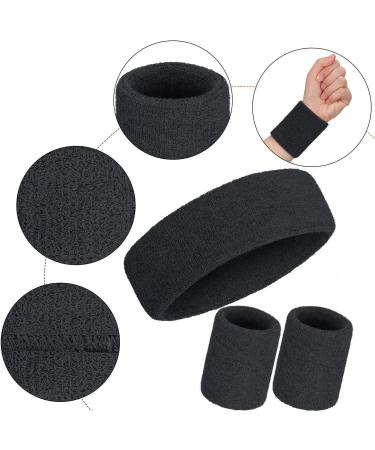 3-Piece Welding Tape Wrist and Headband Set | Sports Bands for Football Basketball Tennis & Gymnastics - Black - Buy Online on GoSupps.com
