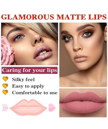 IONSGAKO 6-Piece Matte Nude Lipstick Set for Women - Long Lasting, Waterproof Velvet Lip Gloss in 6 Natural Shades (SET-B) - Buy Online on GoSupps.com