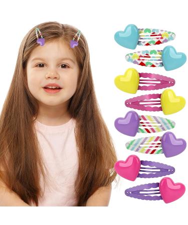 Colorful Heart Snap Hair Clips - Women & Teens Love Metal Hair Accessories - Perfect for Birthday & Christmas Gifts - Buy Online on GoSupps.com