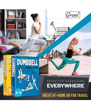 2-Pack Bodyweight & Dumbbell Workout Cards - 100 Different Exercises - Large Size Exercise Deck for Circuit Training & Weightlifting - Fitness Cards for Men & Women - Buy Online on GoSupps.com