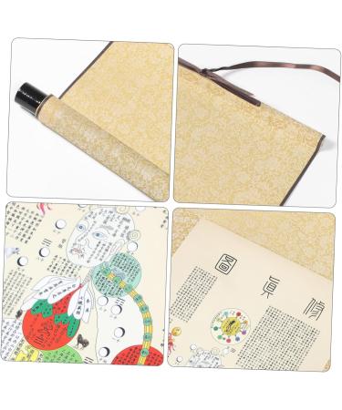 Healeeved Party Plate - Sage Asian Wall Art Body Meridian Diagram - 85x36cm Silk Scroll in Chinese Style - Buy Online on GoSupps.com