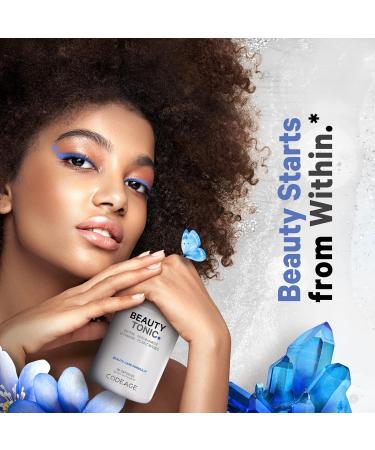 Codeage Biotin Supplement with Vitamin C Vitamin E Vitamin B6 Niacin Folate Organic Food Blend Phytoceramides Astaxanthin Selenium - Beauty Tonic - Hair Skin and Nail Support - Vegan 90 Ct - Buy Online on GoSupps.com